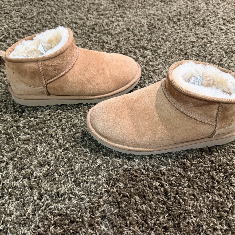 UGG Chestnut Suede Shearling-Lined mini Boots - image 5